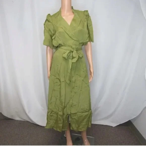 slim fit dress slacks Magali Pascal - Myrtle Coral Wrap Dress main image 1
